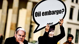 Protesta pidiendo un embargo al petróleo