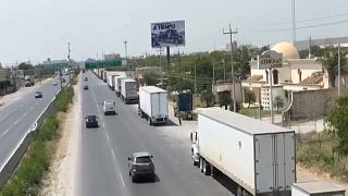  Este lunes, transportistas mexicanos bloquearon en señal de protesta el Puente Internacional de Pharr, que conecta con la ciudad mexicana de Reynosa.