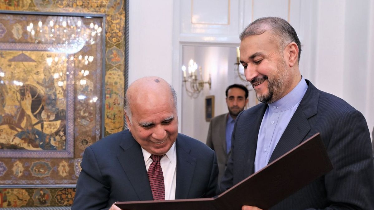 دیدار فواد حسین، وزیر خارجه عراق با حسین امیرعبداللهیان، وزیر خارجه ایران در تهران
