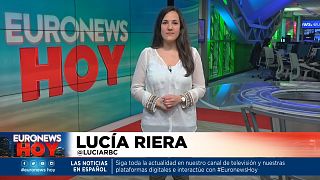 Lucía Riera presenta el informativo Euronews Hoy