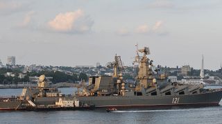 Archives : le croiseur Moskva à Sébastopol, le 31/04/2011