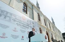 Cumhurbaşkanı Recep Tayyip Erdoğan, Kültür ve Turizm Bakanlığı Vakıflar Genel Müdürlüğünce yeniden ihya edilen Ayasofya Fatih Medresesi'nin açılışına katılarak konuşma yaptı