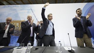 Ο πρωθυπουργός Κυριάκος Μητσοτάκης  στο προσυνέδριο της ΝΔ που πραγματοποιείται στο Κλειστό Γυμναστήριο του Λίντο στο Ηράκλειο της Κρήτης