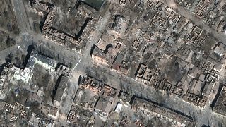 Műholdfelvétel a szinte teljesen szétlőtt Mariupol városáról