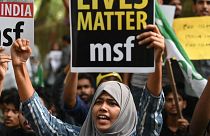 Yeni Delhi'de Müslüman karşıtı şiddet ve nefret suçlarına karşı gösteri düzenlendi. 16 Nisan 2022