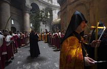 Oster-Prozession in der Jerusalemer Grabeskirche