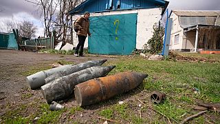 Munition in Andriivka, im Großraum Kiew, Ukraine