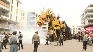 The dragon-horse Long Ma parades