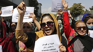 Афганские женщины протестуют против ограничения своих прав талибами, 3 сентября 2021 г.