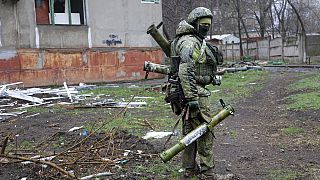 Kämpfer pro-russischer Separatisten in der Region Donezk in der Ukraine