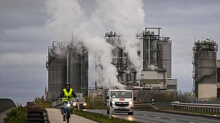A view of Evonik chemical plant, in Wesseling, near Cologne, Germany, Wednesday, April 6, 2022.