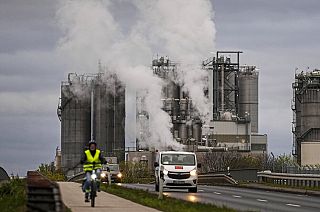 A view of Evonik chemical plant, in Wesseling, near Cologne, Germany, Wednesday, April 6, 2022. A view of Evonik chemical plant, in Wesseling, near Cologne, Germany, Wednesday, April 6, 2022.