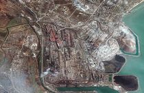 Műholdas felvétel az Azovstal vas- és acélmű területéről