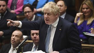 Britain's Prime Minister Boris Johnson speaks during Prime Minister's Questions in the House of Commons on 30 March 2022