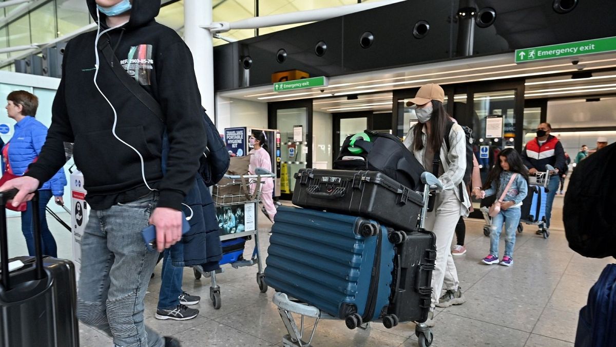 Holidaymakers at Heathrow Airport, London, have been arriving early to try and beat the queues over Easter.