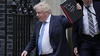 Boris Johnson à Londres, au 10 Downing Street, le 19 avril 2022