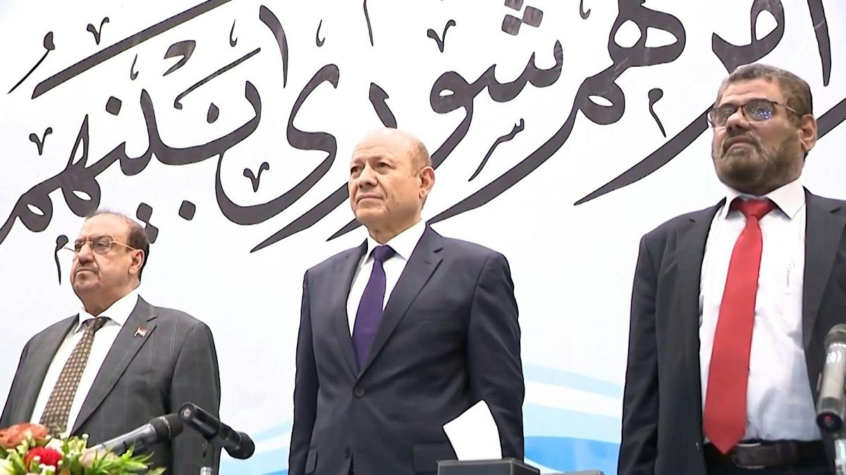 رئيس وأعضاء مجلس القيادة الرئاسي اليمني.