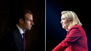 French President Emmanuel Macron (left) and far-right candidate Marine Le Pen (left)