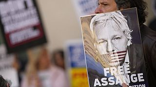 Partidarios de Assange se manifiestan en Londres, Reino Unido
