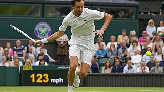 Daniil Medvedev en action à Wimbledon