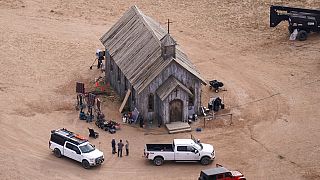 Le site du tournage à Santa Fe, où le drame a eu lieu en octobre 2021