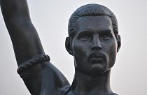 Statue of British rock group Queen's lead singer Freddie Mercury in Jeju, South Korea on April 21, 2022