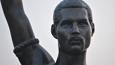Statue of British rock group Queen's lead singer Freddie Mercury in Jeju, South Korea on April 21, 2022 Statue of British rock group Queen's lead singer Freddie Mercury in Jeju, South Korea on April 21, 2022