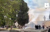 Affrontements entre Palestiniens et policiers israéliens sur l'esplanade des Mosquées, 22 avril 2022