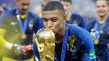 Kylian Mbappe celebrates France's World Cup triumph in 2018