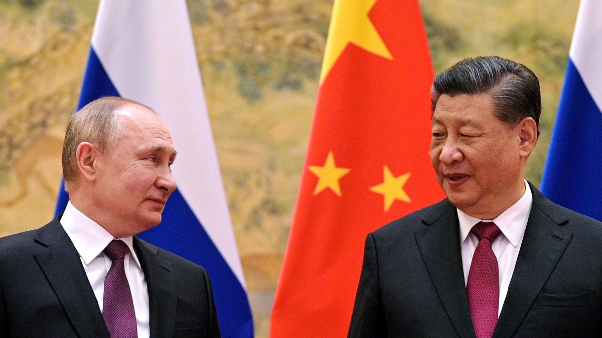 خلال لقاء جمع الزعيمين الصيني والروسي في بكين قبيل الألعاب الأولمبية 2022
