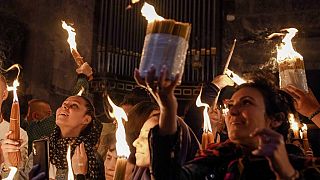 Zeremonie des Heiligen Feuers in Jerusalem