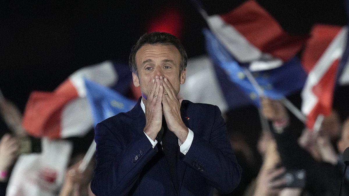 Emmanuel Macron à chegada ao Champs de Mars