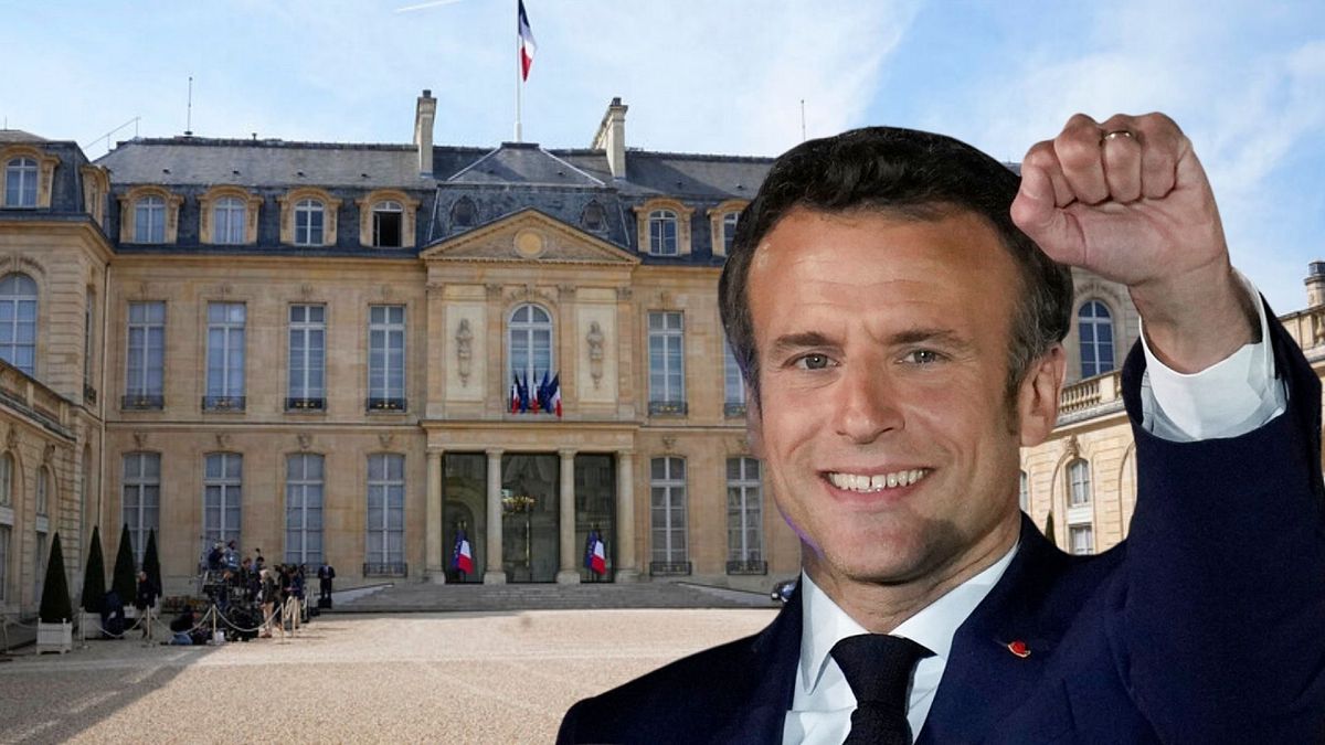 Emmanuel Macron et le Palais de l'Elysée (Paris)