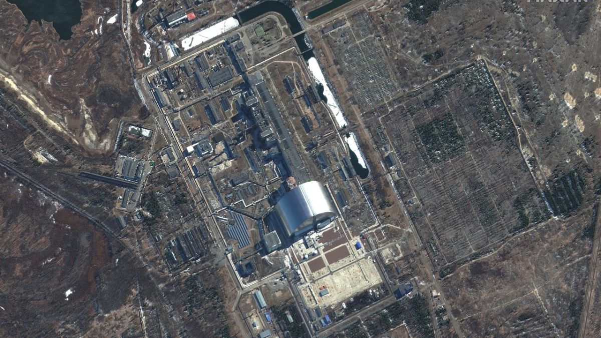 Das havarierte Kernkraftwerk Tschernobyl in Pripjat, Ukraine, 10.03.2022