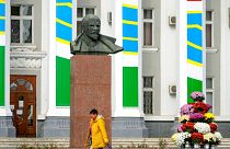 sculpture of Soviet Union founder Vladimir Lenin in Tiraspol, the capital of Transnistria