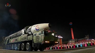 ICBM missiles in military parade