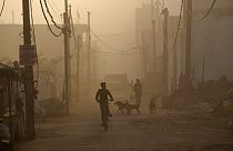 Hindistan'ın başkenti Yeni Delhi yakınlarındaki Bhalswa katı atık depolama sahasındaki yangından çıkan zehirli dumanlar sıcak havada nefes almayı zorlaştırıyor