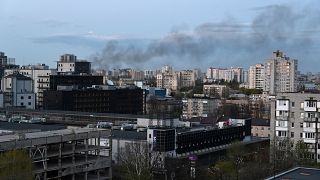 Дым над Киевом после ракетного удара 28 апреля