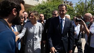 بشار اسد به همراه همسرش اسما اسد