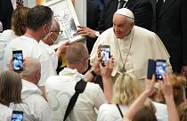 Le pape François au Vatican, jeudi 28 avril 2022.