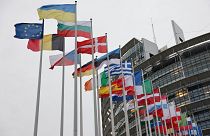 Иллюстрационное фото: флаги у здания Европарламента, Страсбург, Франция