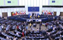 Az Európa jövőjéről szóló konferencia résztvevői az Európai Parlamentben.