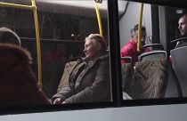 Автобус с мирными гражданами в Безыменном, подконтрольном России и ДНР