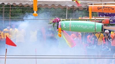 مسابقة الصواريخ المصنوعة من الخيزران في تايلاند