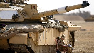 A Challenger 2 tank in Basra, southern Iraq