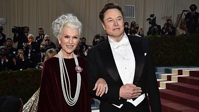 Maye Musk, left, and her son Elon Musk attend The Metropolitan Museum of Art's Costume Institute benefit gala on Monday, May 2, 2022, in New York.