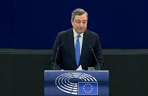 Mario Draghi durante su discurso.
