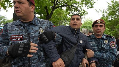 Anti-government protests spread throughout the Armenian capital Tuesday