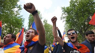 Erivan'da hükümet karşıtı protestocular