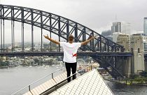 Dominic Di Tommaso enjoys the view from the Sydney Opera House